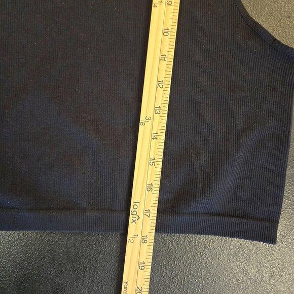 AS Revival Black Ribbed High-Neck Racerback Tank Top L/XL Nylon & Spandex - Picture 7 of 7